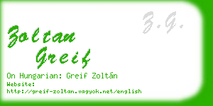 zoltan greif business card